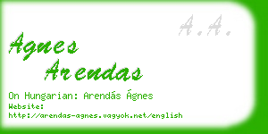 agnes arendas business card